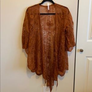 Xhilaration women's flowing cardigan burnt orange